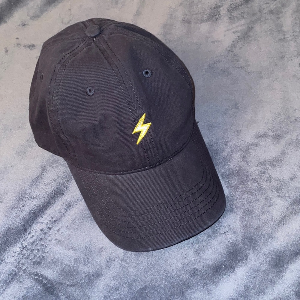 Navy Blue Baseball Hat with Lightning Symbol